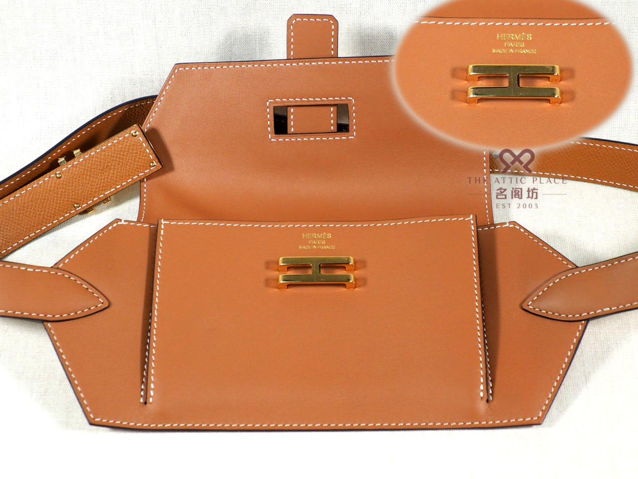 Hermes Cintura Elan Pocket 24 Belt Bag Gold Brown Gold Hardware -XS - Image 5