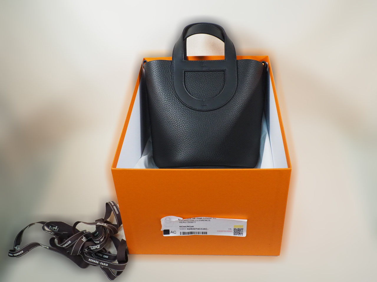 Hermes Picotin In-The-Loop 18 Black/ Caban Clemence Leather Gold Hardware WTU003CP - Image 3
