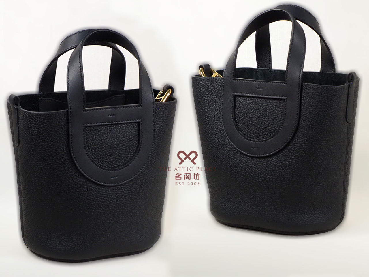 Hermes Picotin In-The-Loop 18 Black/ Caban Clemence Leather Gold Hardware WTU003CP - Image 4