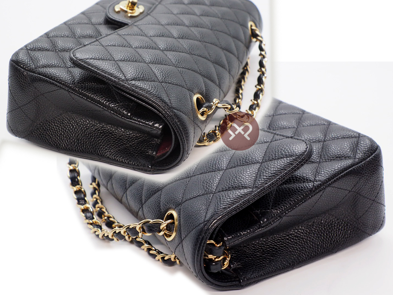 Chanel 26818278 Black Caviar Medium Classic Flap Gold Hardware - Image 5