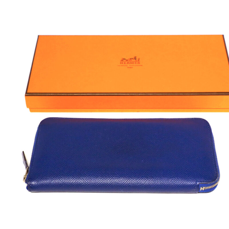 Hermes Bleu Royal Epsom Classic Azap Full Leather T Stamp Long Wallet