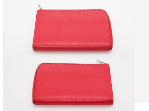 Hermes Rose Jaipur/ Pink Epsom Leather Remix Duo L- Zip Compact Wallet N Stamp