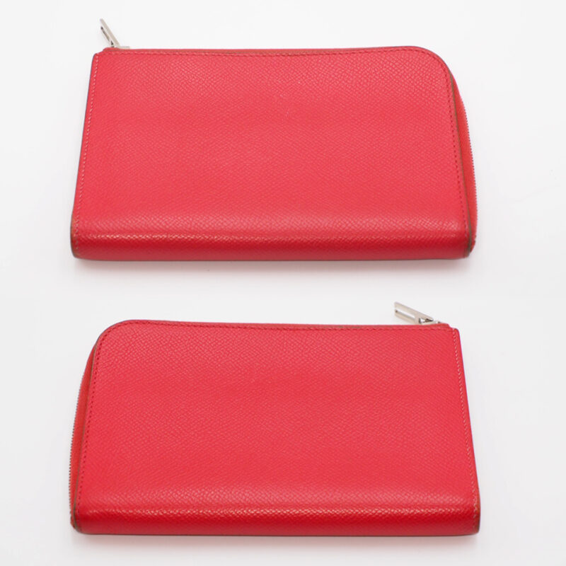 Hermes Rose Jaipur/ Pink Epsom Leather Remix Duo L- Zip Compact Wallet N Stamp