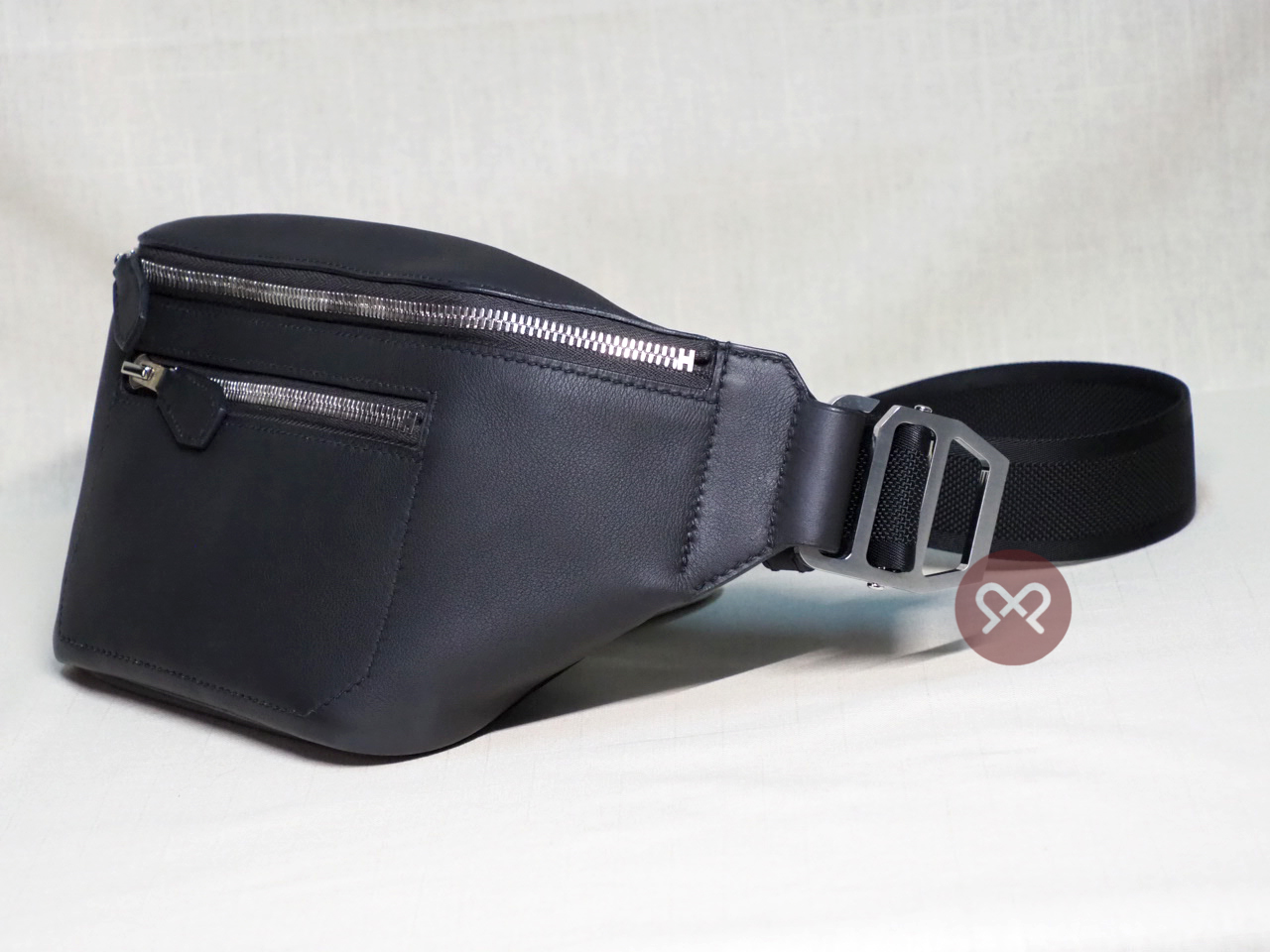 Hermes Dark Grey/ Black Calf Leather CitySlide PM C Stamp Cross Body Belt Bag + DHL Shipping & Insurace - Image 5