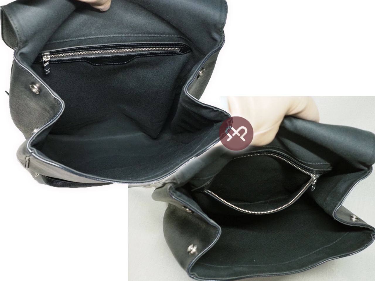 Louis Vuitton M30172 Grey/ Black Taiga Leather Cassiar Backpack Bag (SP0040) - Image 11