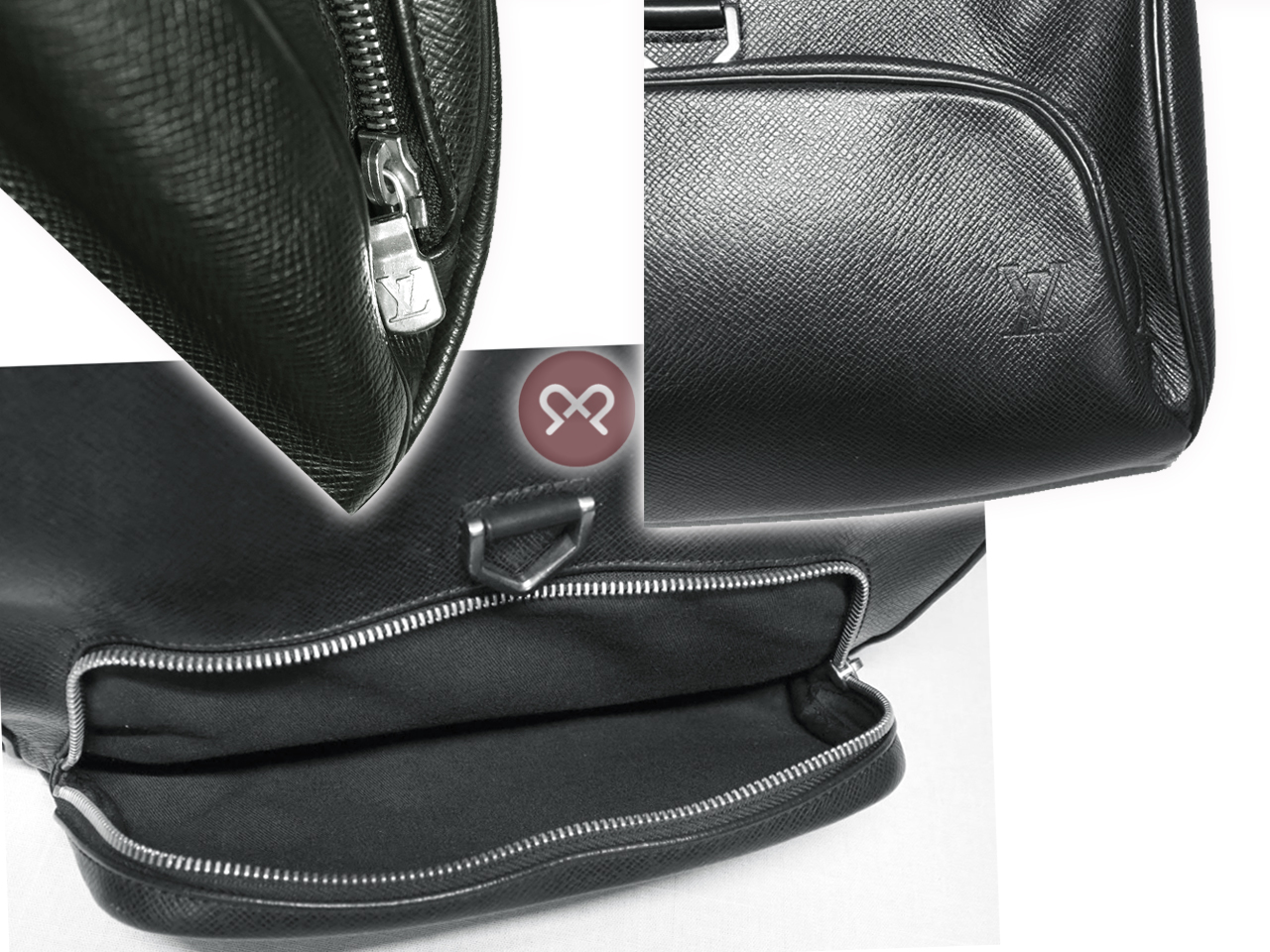 Louis Vuitton M30172 Grey/ Black Taiga Leather Cassiar Backpack Bag (SP0040) - Image 9