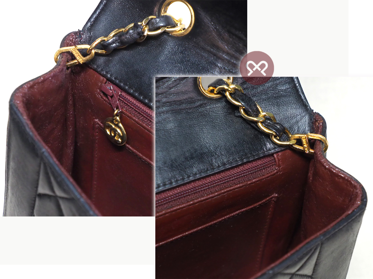 Chanel 3714209 Vintage 25cm Black Quilted Lambskin Diana Flap Bag Gold Hardware - Image 7
