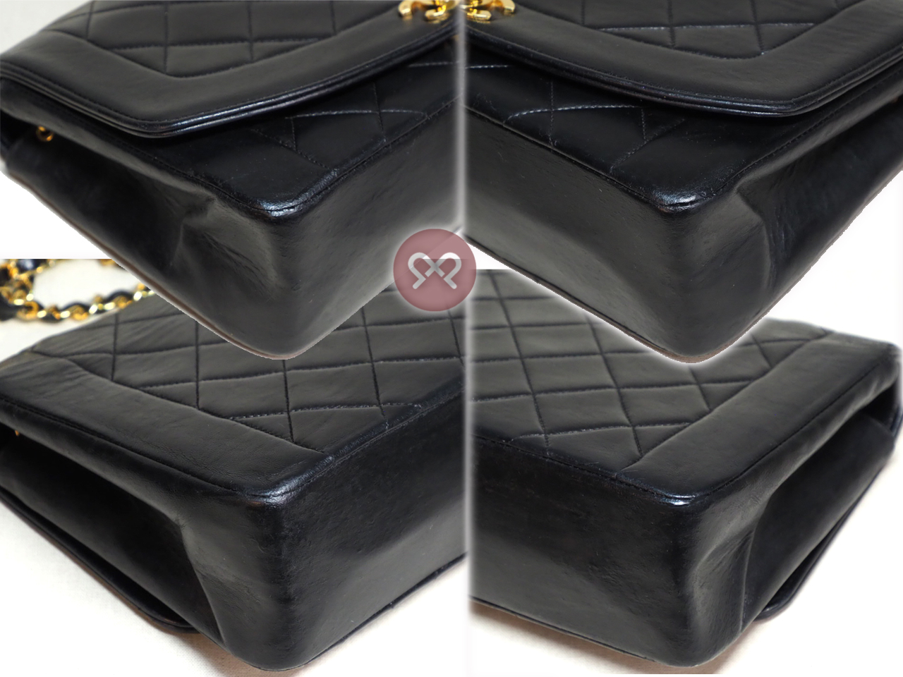 Chanel 3714209 Vintage 25cm Black Quilted Lambskin Diana Flap Bag Gold Hardware - Image 10