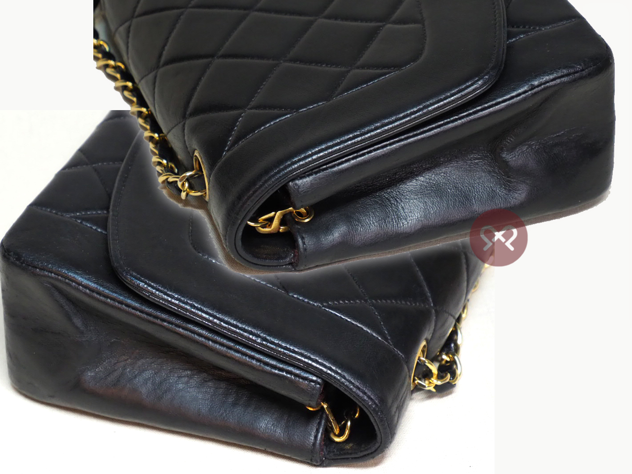 Chanel 3714209 Vintage 25cm Black Quilted Lambskin Diana Flap Bag Gold Hardware - Image 9