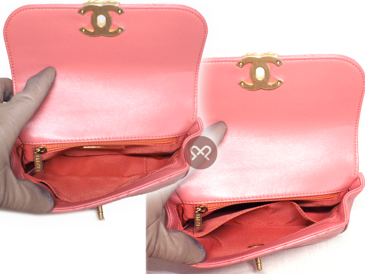 ALMOST NEW ! Chanel 28496790 Coral Pink Quilted Calfskin Chain Infinity Waist Belt Bag - Image 10