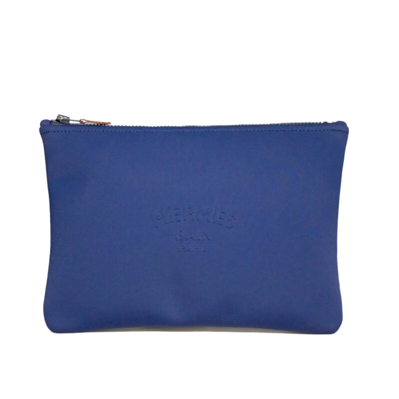 Hermes Navy Blue Small Neobain Maillon Marin Case Clutch