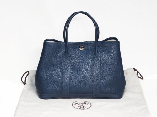 Hermes Garden Party TPM 30cm Blue De Prusse R Stamp Tote Bag