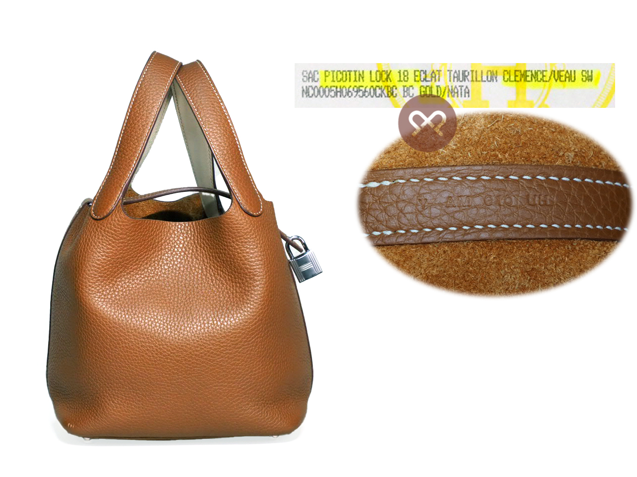 Hermes Eclat Picotin Lock 18cm Gold/ Nata Y Stamp Clemence Leather - Image 2