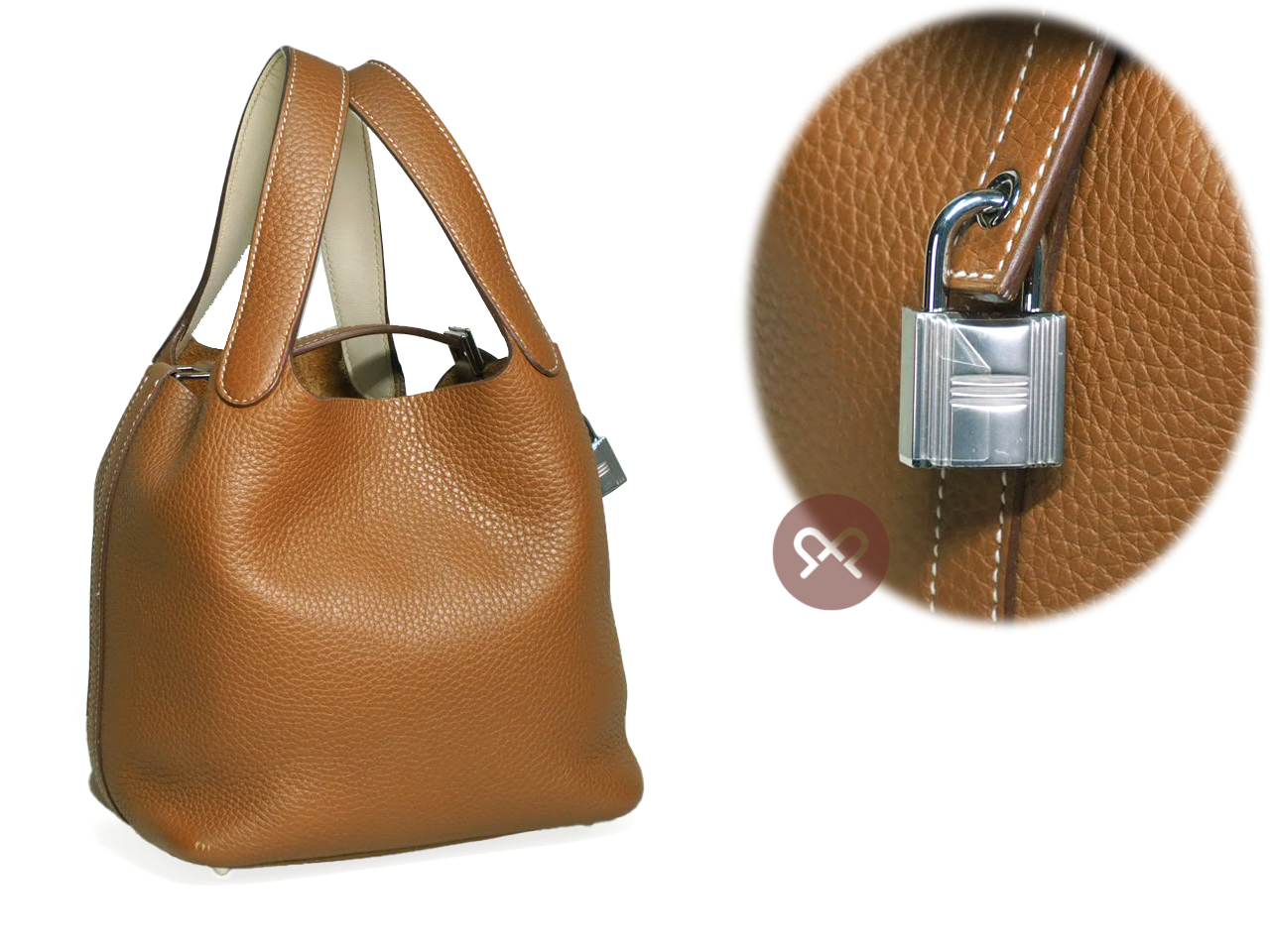 Hermes Eclat Picotin Lock 18cm Gold/ Nata Y Stamp Clemence Leather - Image 3