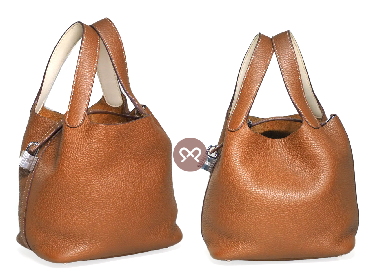 Hermes Eclat Picotin Lock 18cm Gold/ Nata Y Stamp Clemence Leather - Image 4