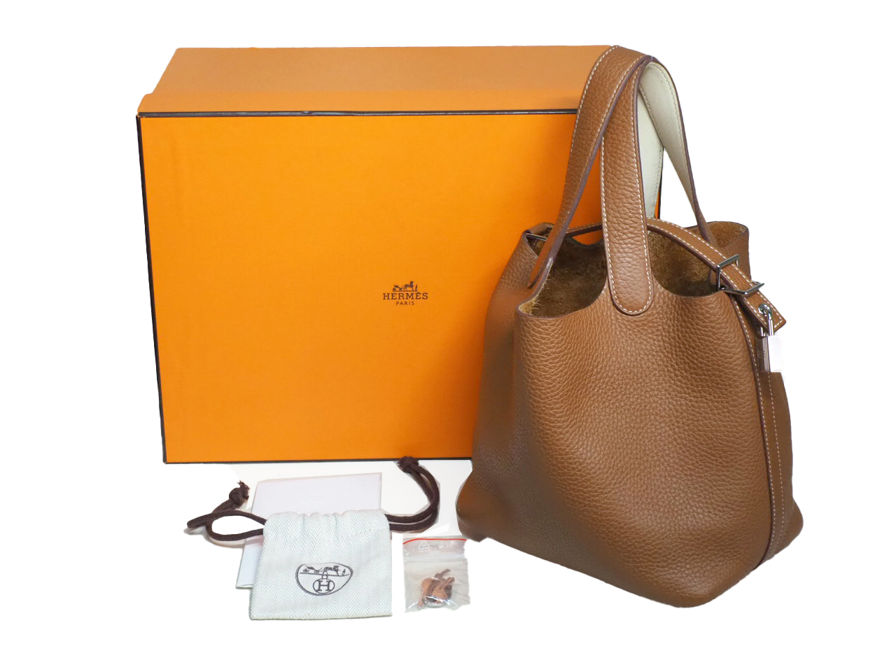 Hermes Eclat Picotin Lock 18cm Gold/ Nata Y Stamp Clemence Leather