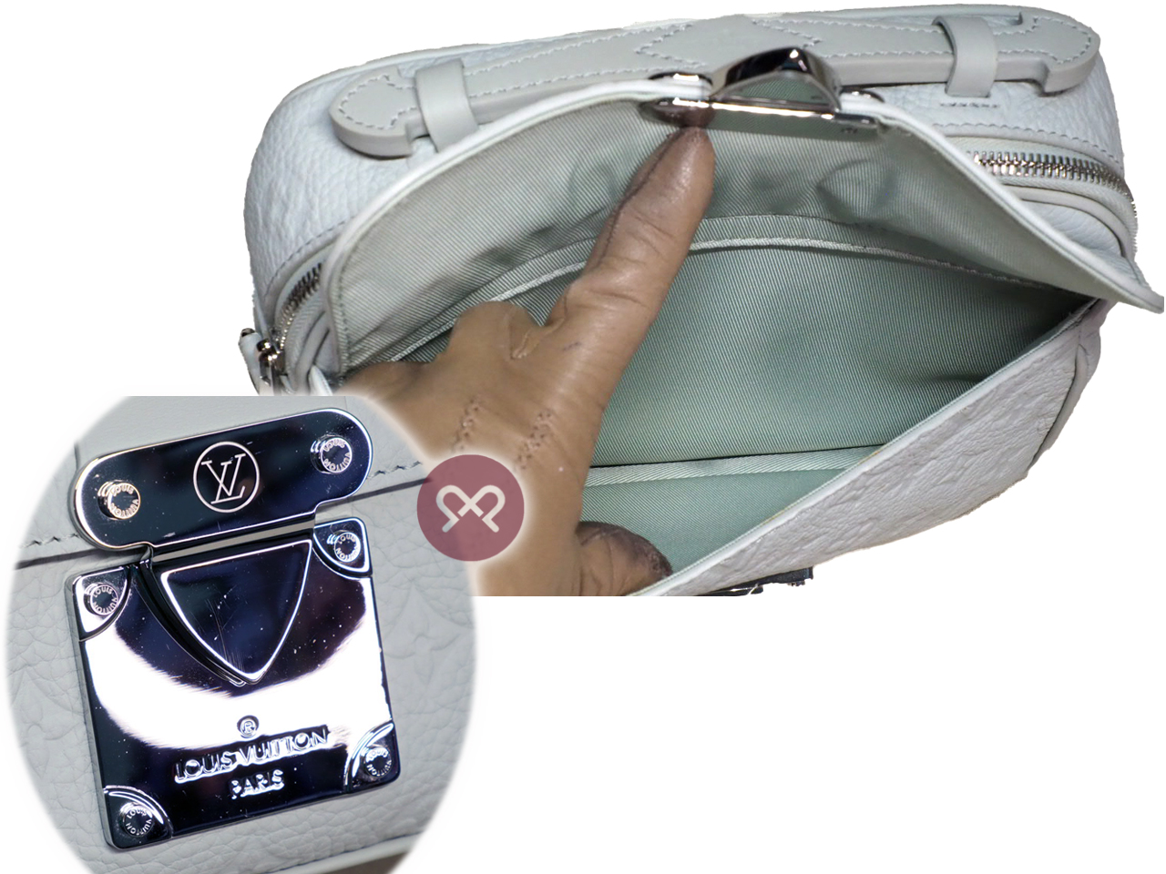 Louis Vuitton M23152 Taurillon Monogram Leather S-Lock Mineral Gray Messenger bag - Image 6