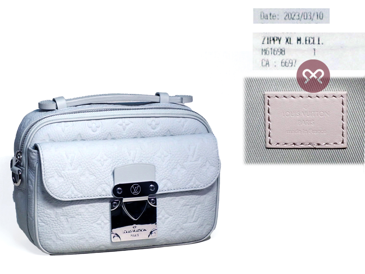 Louis Vuitton M23152 Taurillon Monogram Leather S-Lock Mineral Gray Messenger bag - Image 2