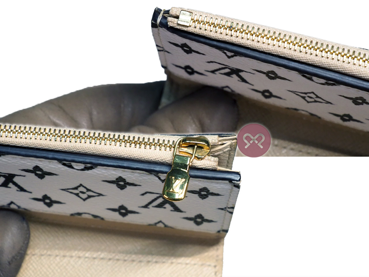 Louis Vuitton M67640 Monogram Giant Portefeuille Zoe Wallet Khaki/ Beige (TS1139) - Image 5