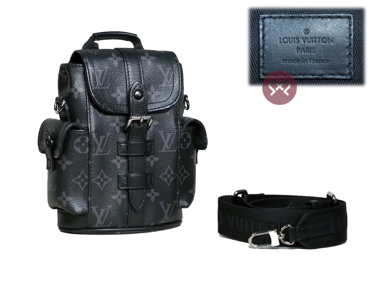 Louis Vuitton M82769 Monogram Eclipse Nano Christopher Small Messenger Bag - Image 2