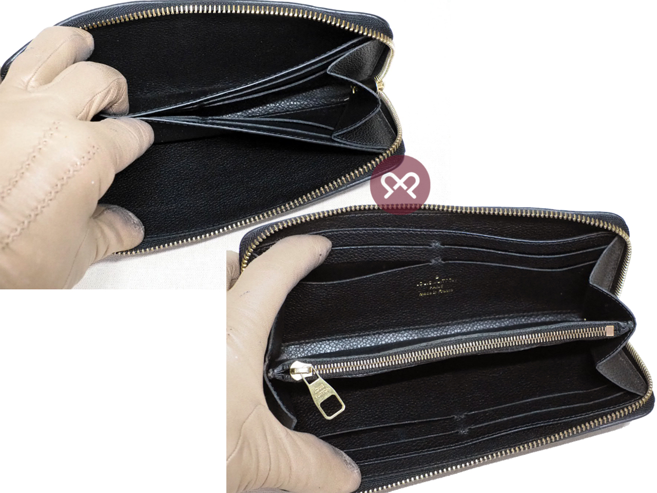 Louis Vuitton M60171 Black Monogram Empreinte Clemence Wallet (TM1125) - Image 8