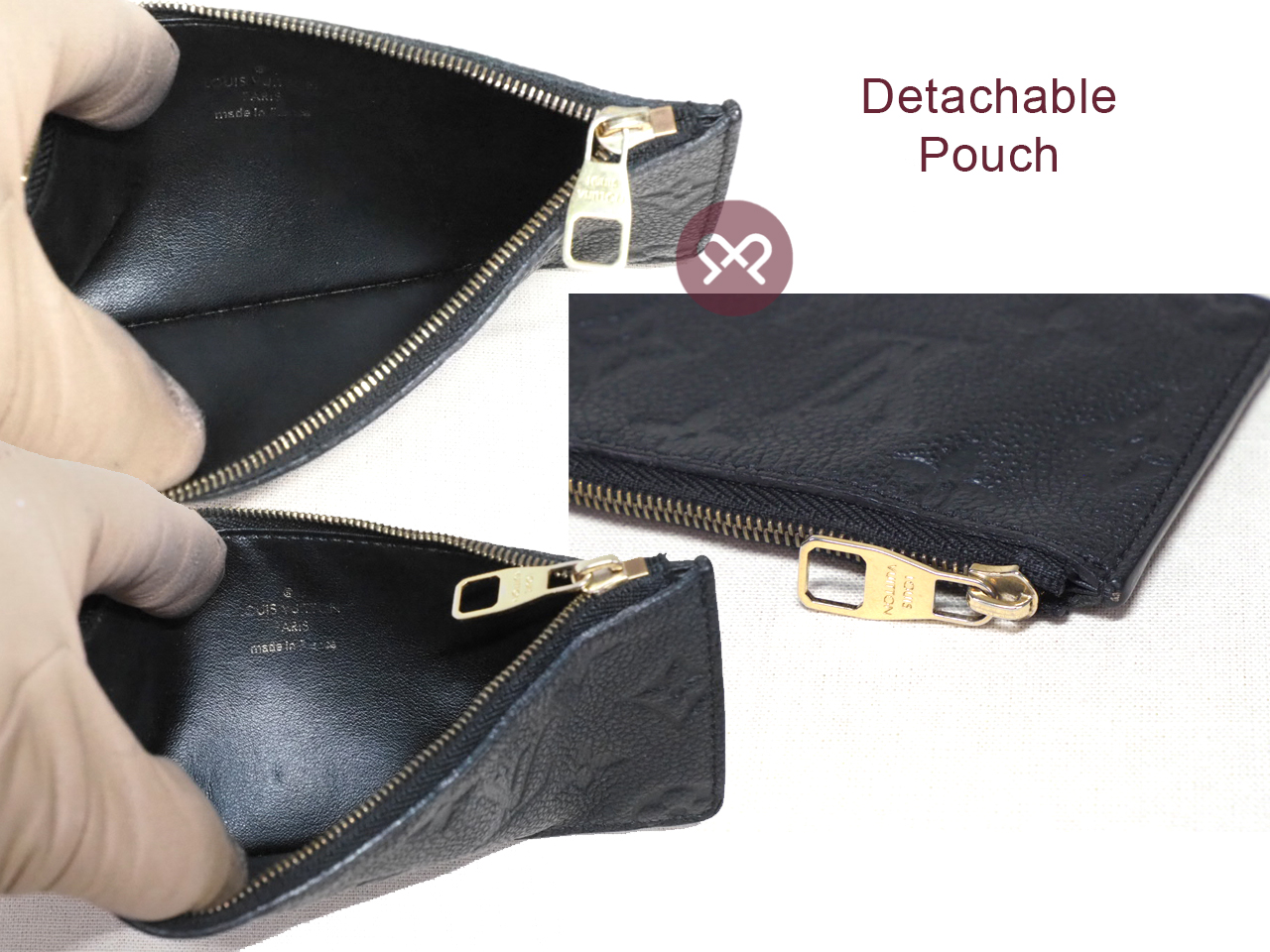 Louis Vuitton M60171 Black Monogram Empreinte Clemence Wallet (TM1125) - Image 7