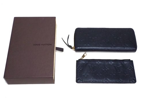 Louis Vuitton M60171 Black Monogram Empreinte Clemence Wallet (TM1125)