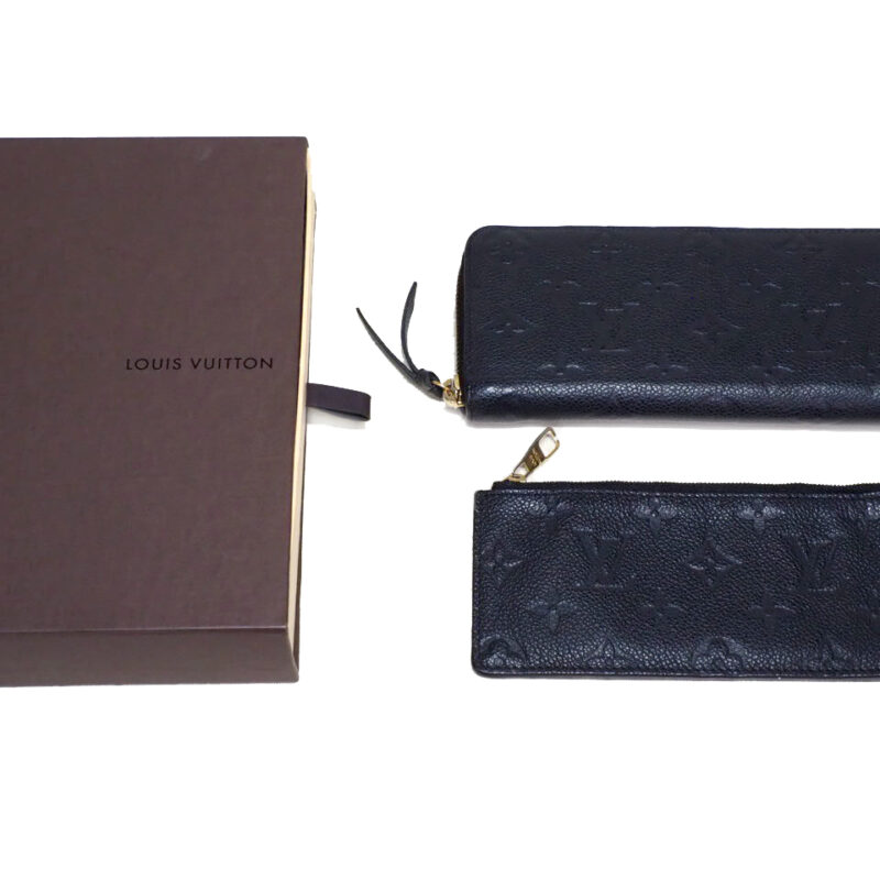 Louis Vuitton M60171 Black Monogram Empreinte Clemence Wallet (TM1125)