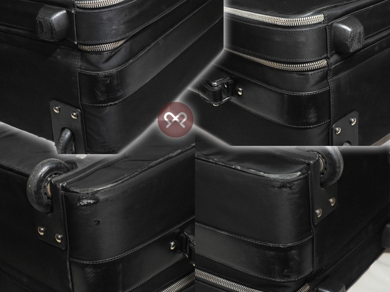 Prada Black Nylon/ Saffiano Leather Trim 45cm Carry On Trolley Travel Luggage - Image 10