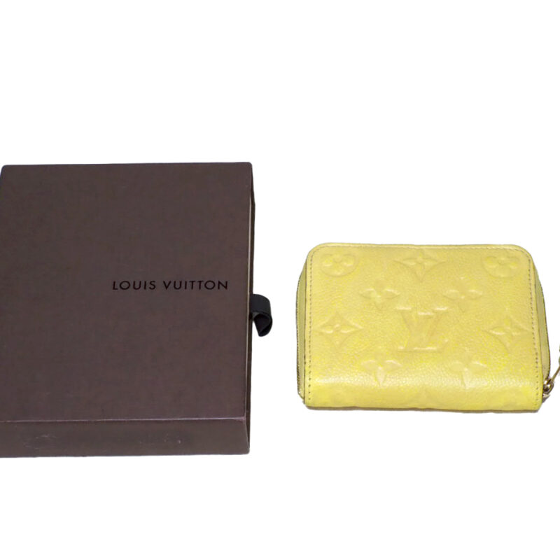 Louis Vuitton M60575 Yellow Monogram Empreinte Leather Zippy Coin Purse (TS0184)