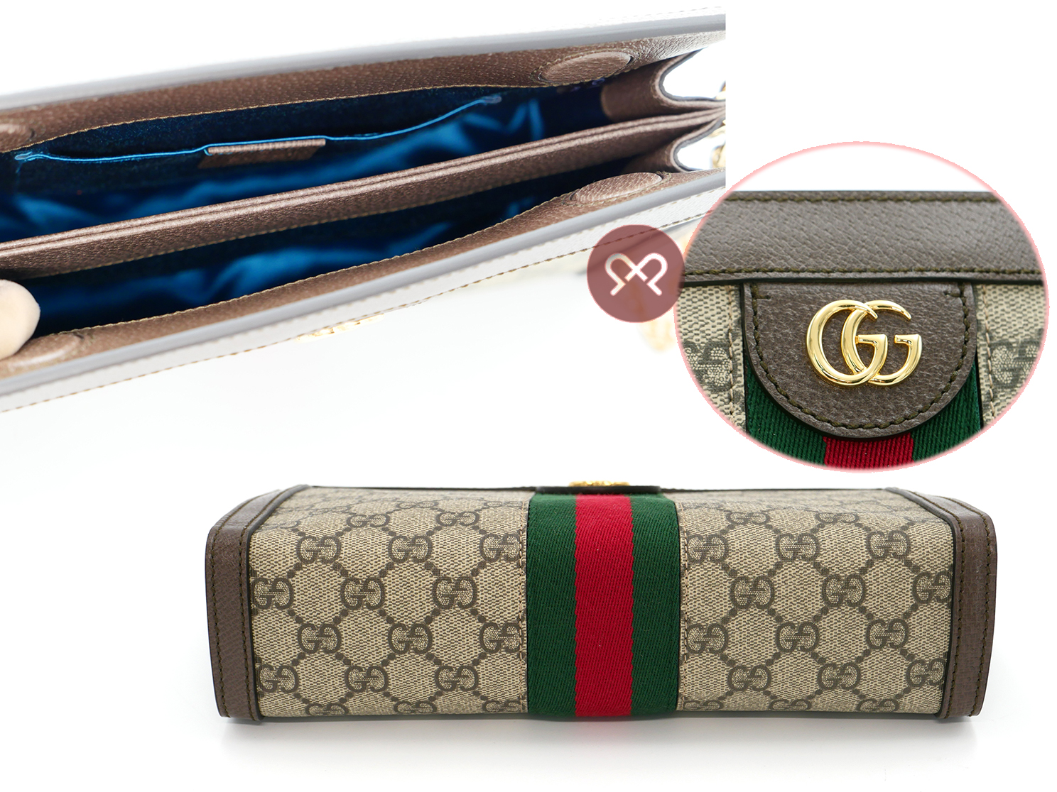 Gucci 503877 Brown Web Ophidia GG Supreme Chain Shoulder Bag - Image 5