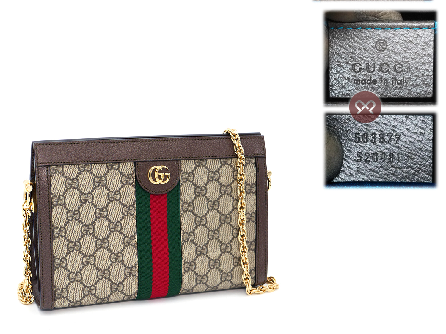Gucci 503877 Brown Web Ophidia GG Supreme Chain Shoulder Bag - Image 2