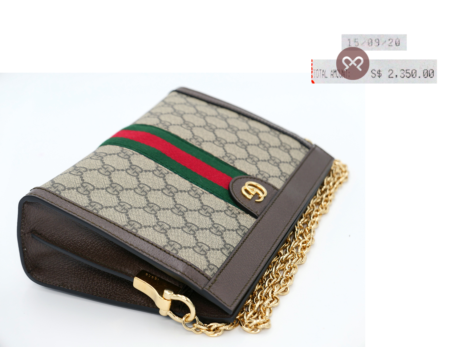 Gucci 503877 Brown Web Ophidia GG Supreme Chain Shoulder Bag - Image 3