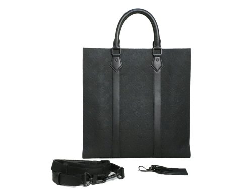 Louis Vuitton M21866 Black Monogram Taurillon Leather Sac Plat NV (RFID)