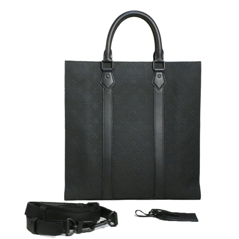 Louis Vuitton M21866 Black Monogram Taurillon Leather Sac Plat NV (RFID)