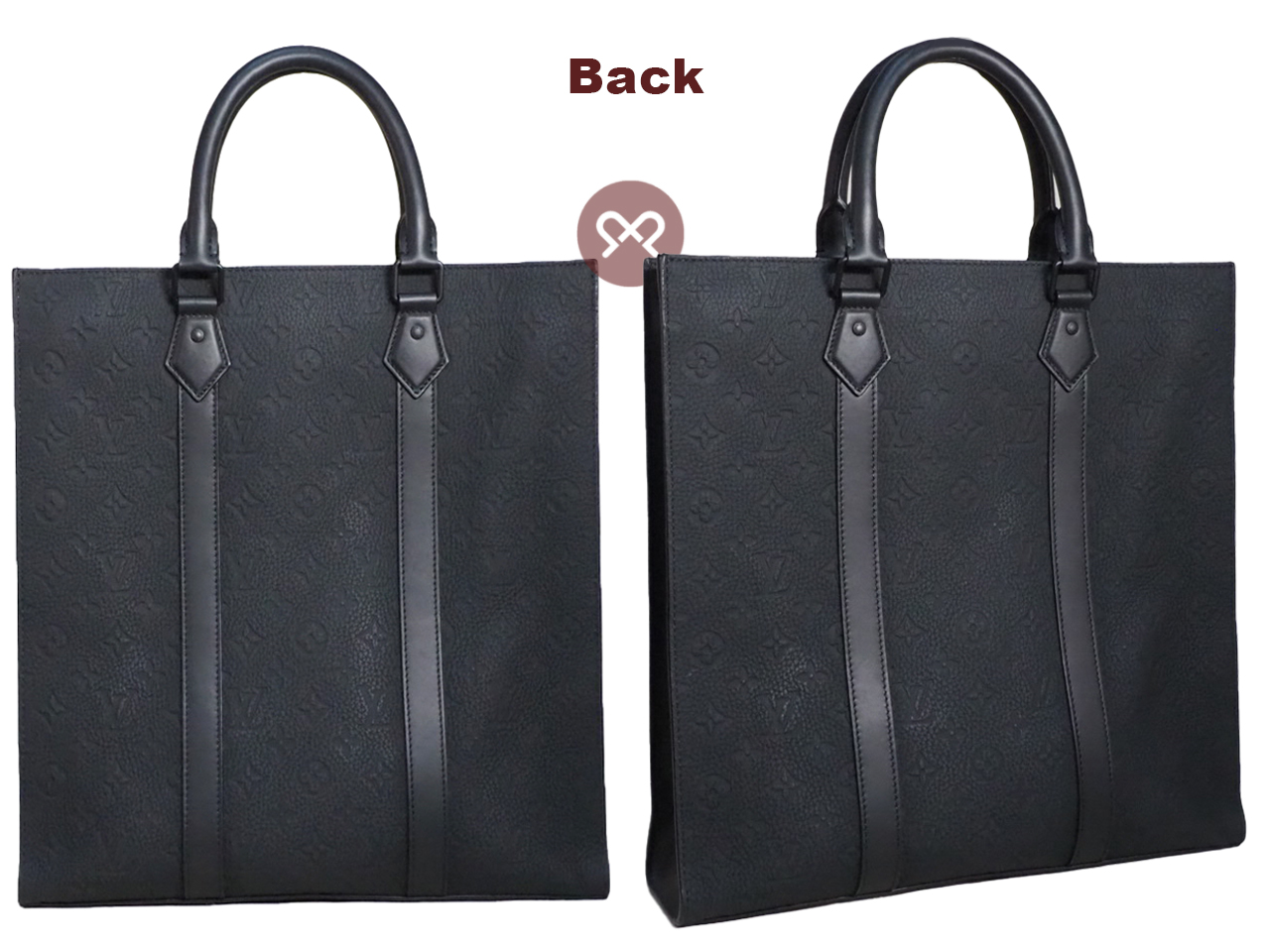 Louis Vuitton M21866 Black Monogram Taurillon Leather Sac Plat NV (RFID) - Image 3