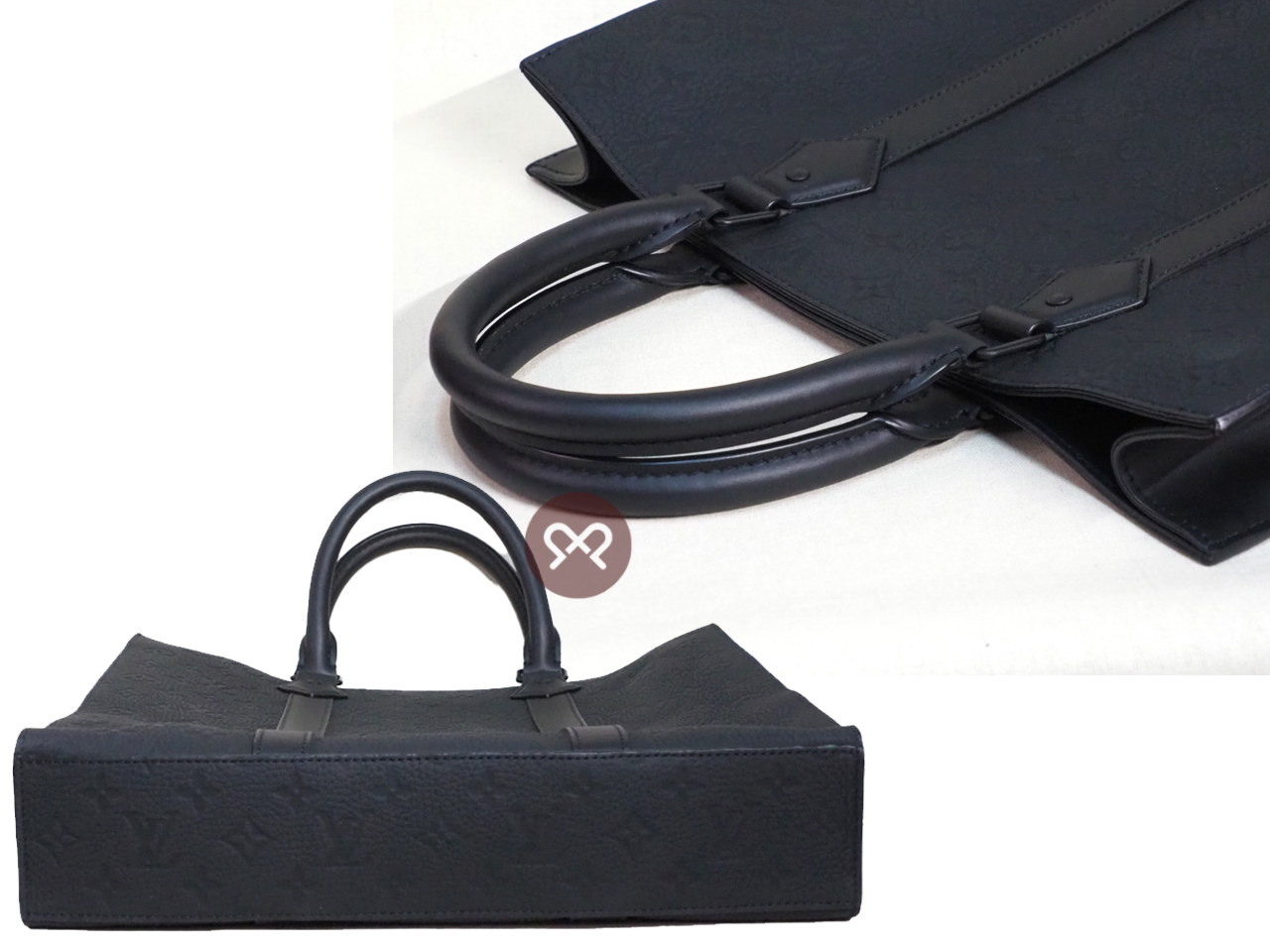 Louis Vuitton M21866 Black Monogram Taurillon Leather Sac Plat NV (RFID) - Image 4