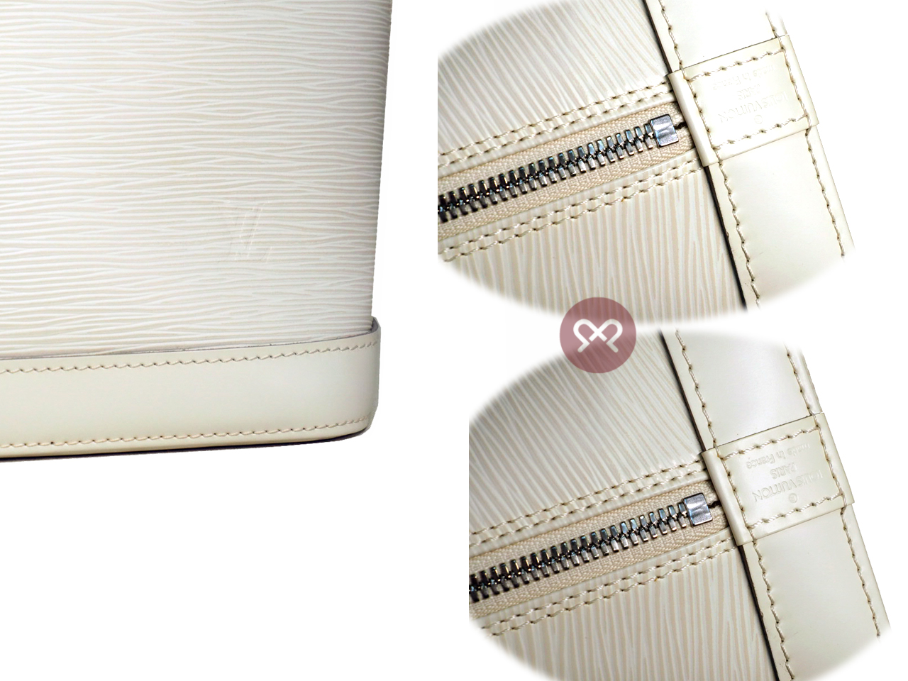 Louis Vuitton M5280J Ivory/ Vanilla Epi Leather Alma PM Tote Bag (FL3088) - Image 6