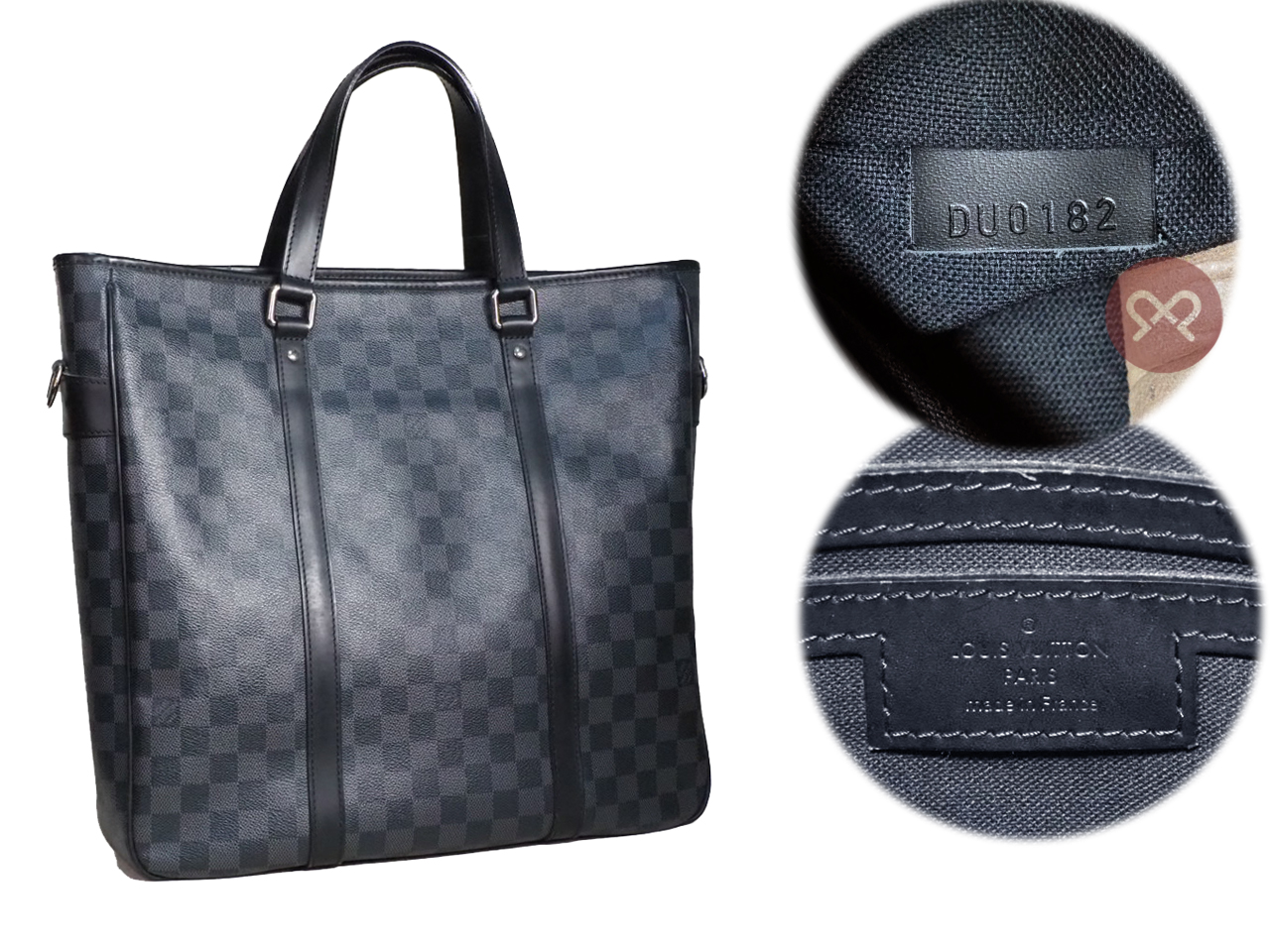 Louis Vuitton N51192 Damier Graphite Tadao Bag with Strap (DU0182) - Image 2