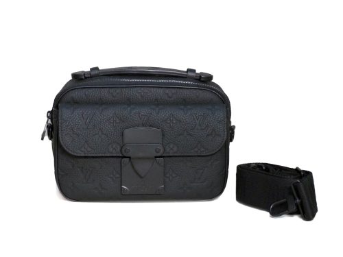 Louis Vuitton M23152 Black S-Lock Taurillon Monogram Leather Messenger/ Sling bag