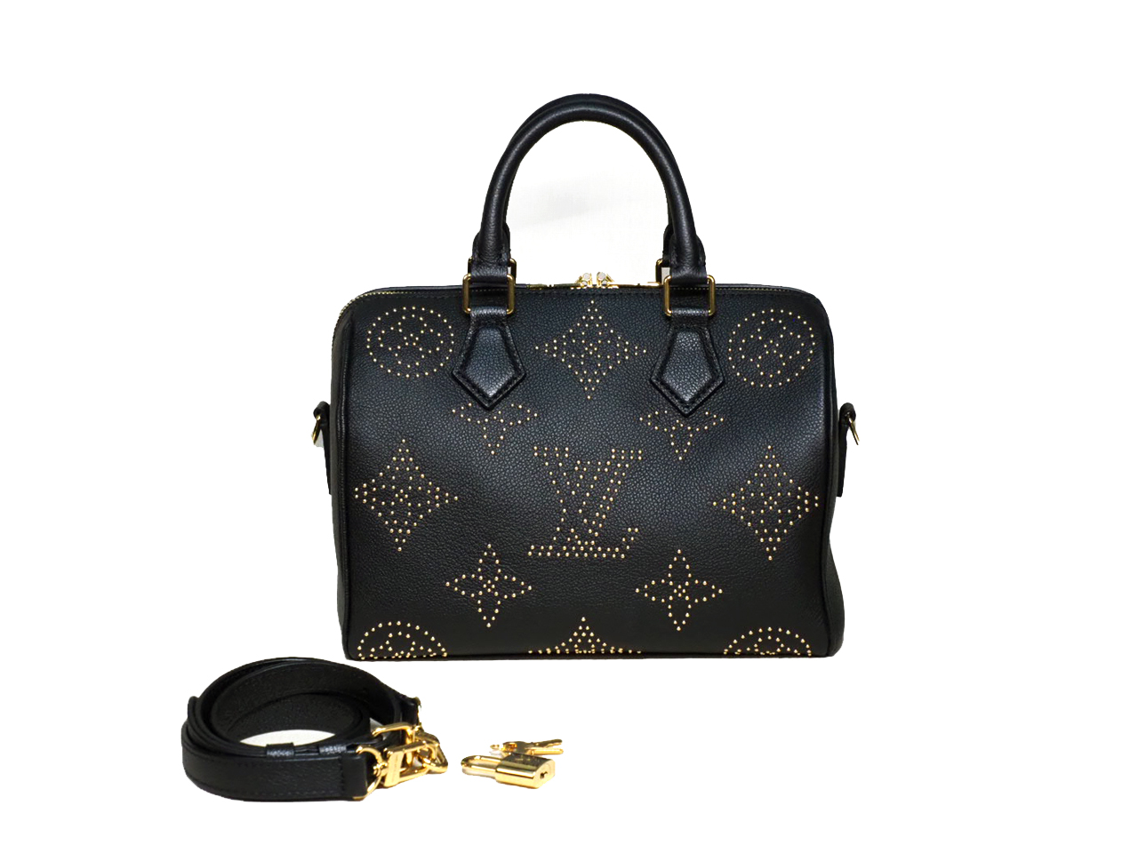 Louis Vuitton M46736 Monogram Motif Speedy Bandoulière 25 Empreinte Leather with Golden Studs