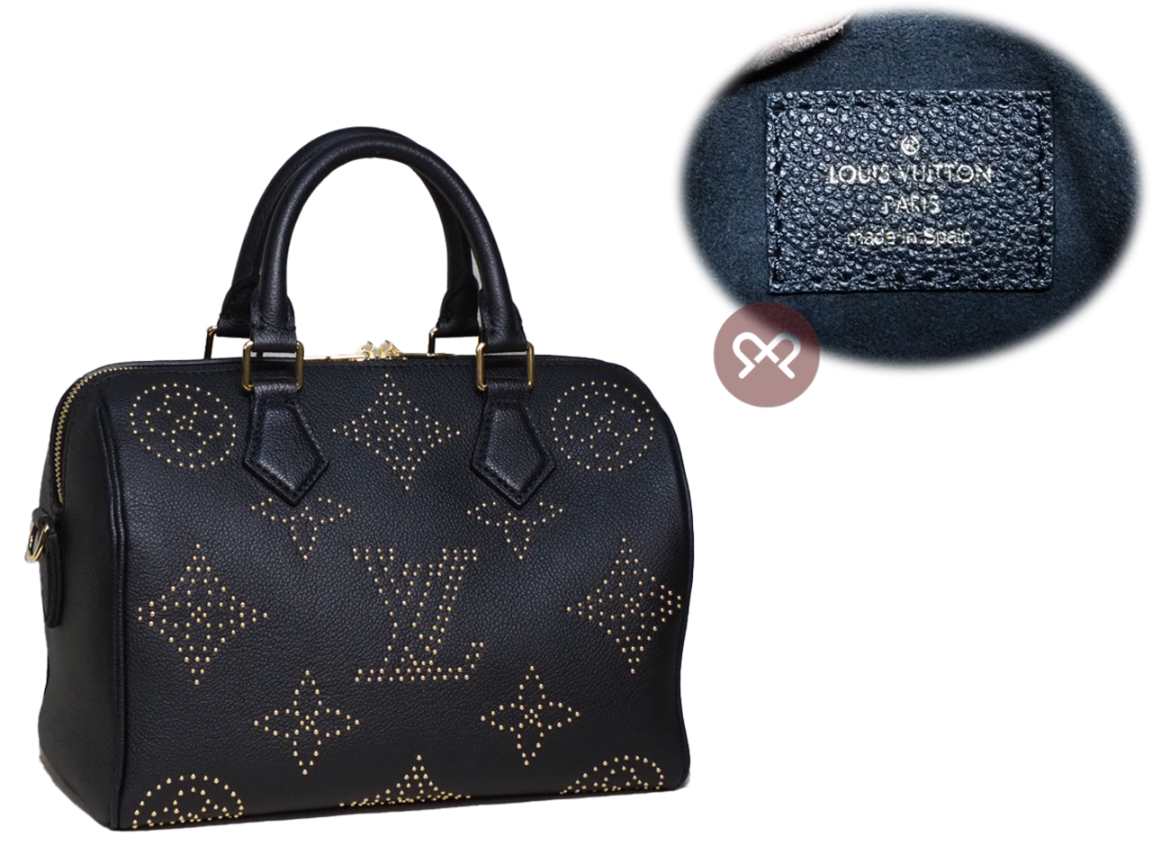 Louis Vuitton M46736 Monogram Motif Speedy Bandoulière 25 Empreinte Leather with Golden Studs - Image 2