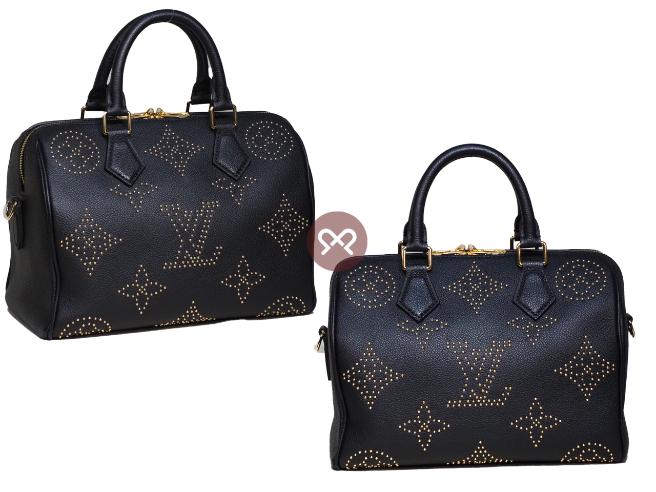 Louis Vuitton M46736 Monogram Motif Speedy Bandoulière 25 Empreinte Leather with Golden Studs - Image 3