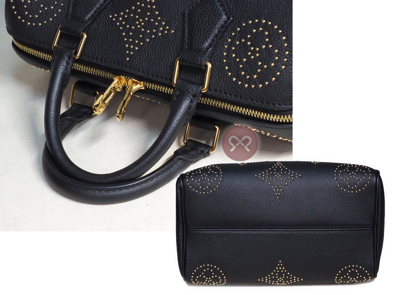 Louis Vuitton M46736 Monogram Motif Speedy Bandoulière 25 Empreinte Leather with Golden Studs - Image 4