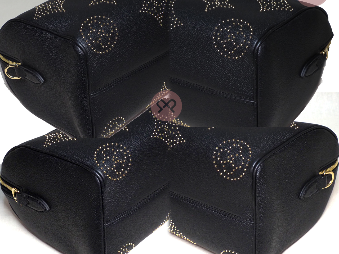 Louis Vuitton M46736 Monogram Motif Speedy Bandoulière 25 Empreinte Leather with Golden Studs - Image 7