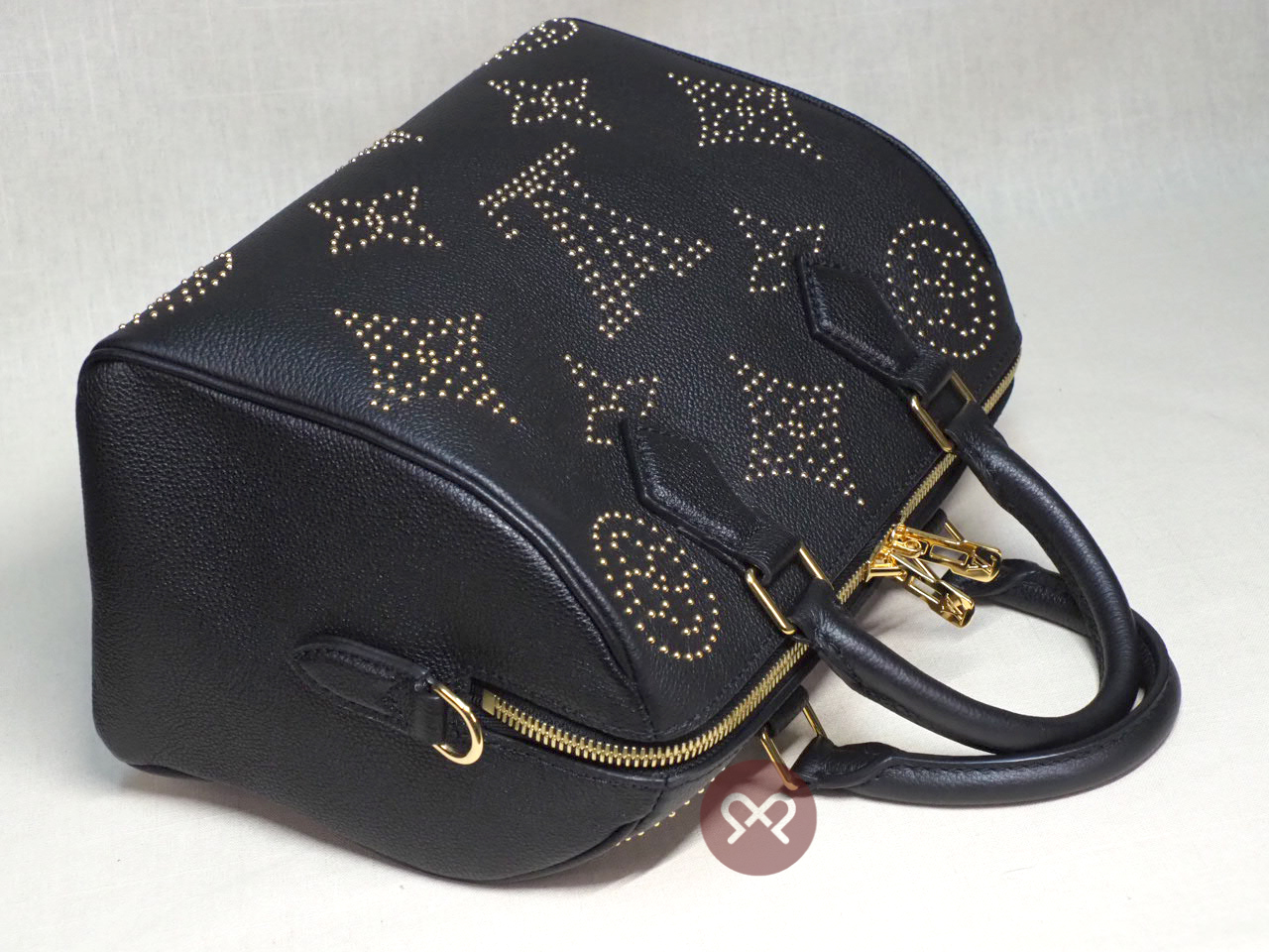 Louis Vuitton M46736 Monogram Motif Speedy Bandoulière 25 Empreinte Leather with Golden Studs - Image 5