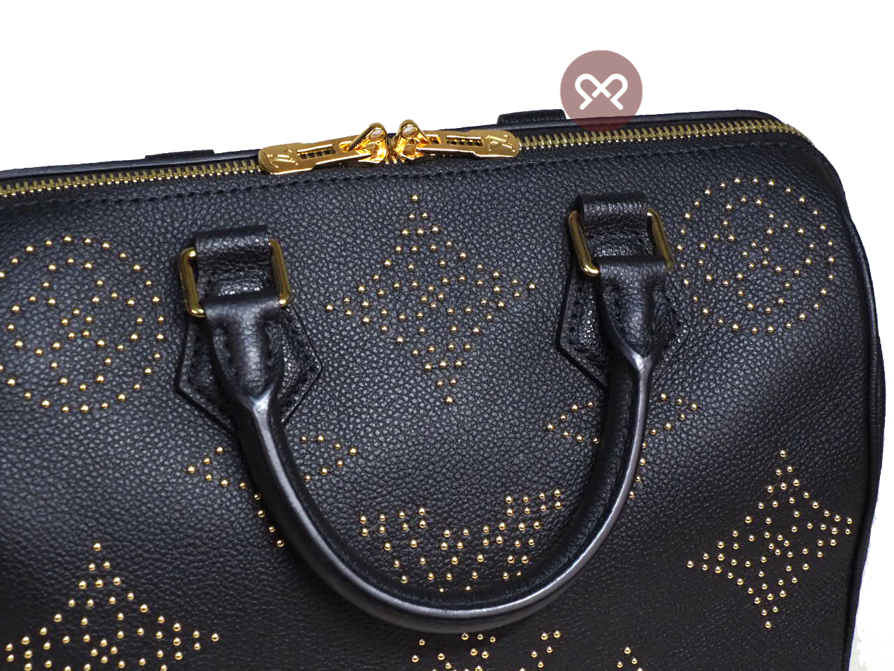 Louis Vuitton M46736 Monogram Motif Speedy Bandoulière 25 Empreinte Leather with Golden Studs - Image 6