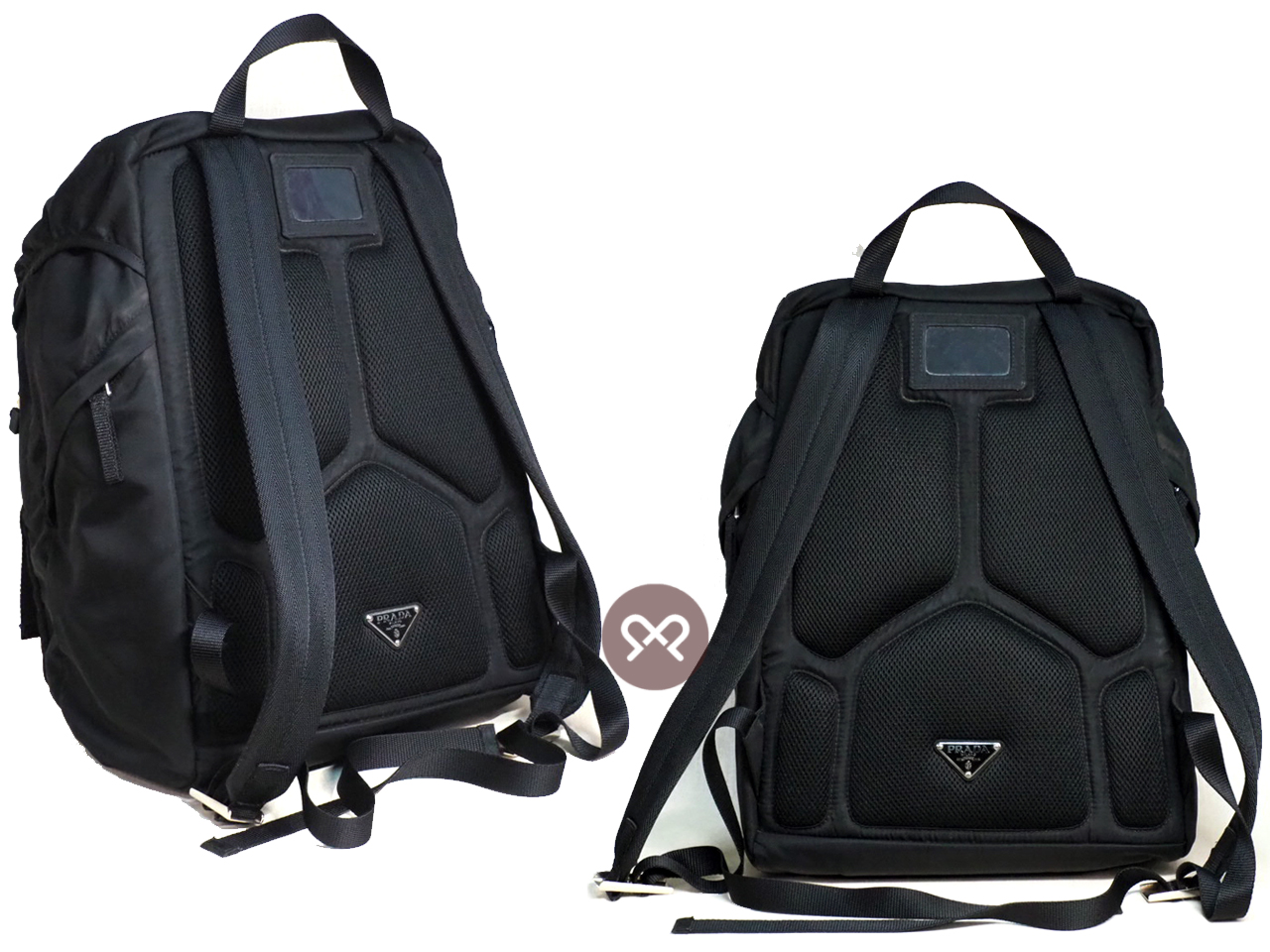Prada 2VZ062 Black/ Nero Nylon and Saffiano Leather Montagna Backpack - Image 3