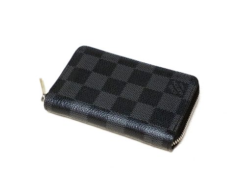 Louis Vuitton N63076 Damier Graphite Canvas Zippy Coin Purse Vertical Wallet (FL0192)