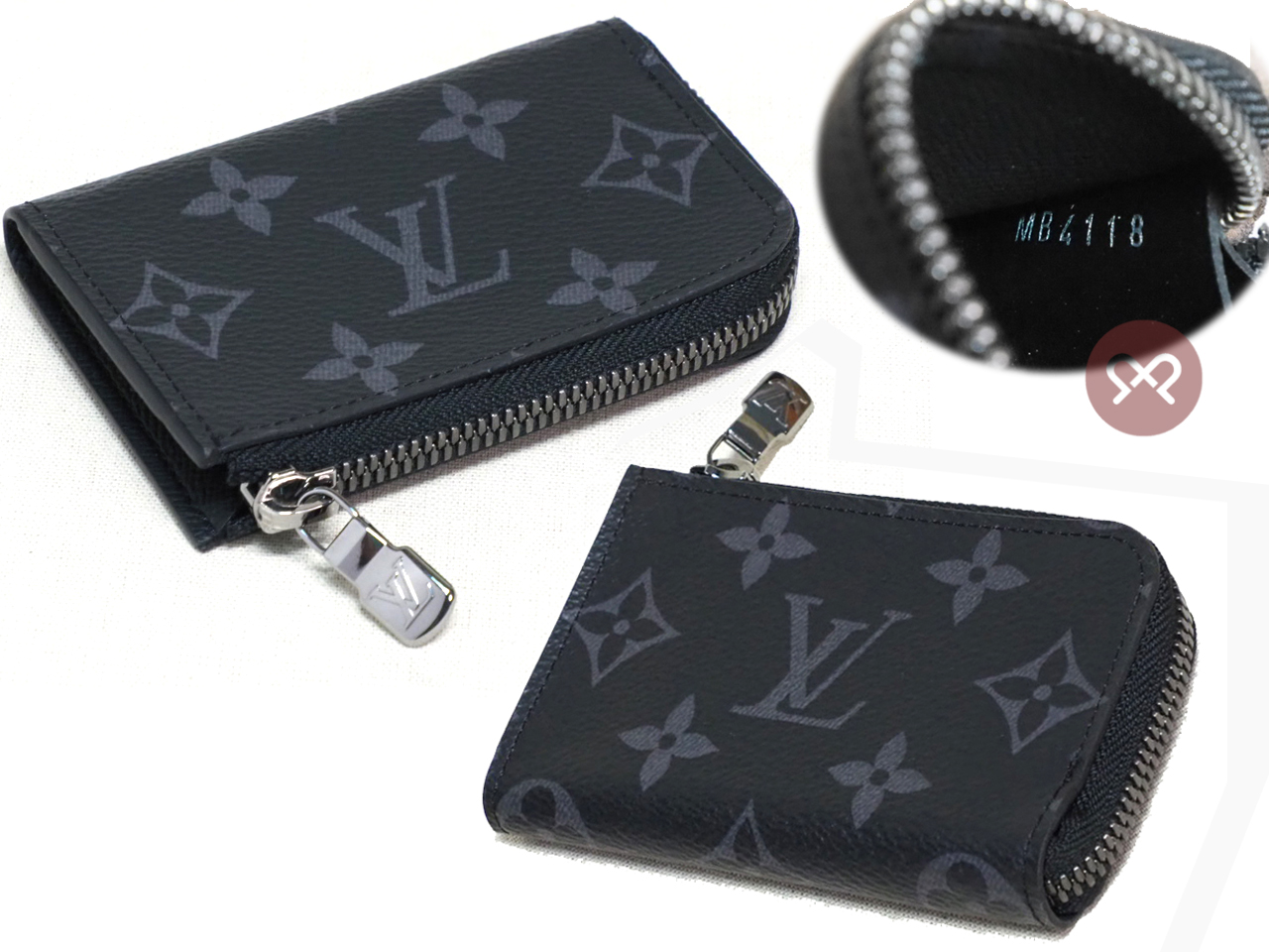 Louis Vuitton M63536 Monogram Eclipse Zippy Coin Purse Porte Monnaie Jour (RFID) - Image 2
